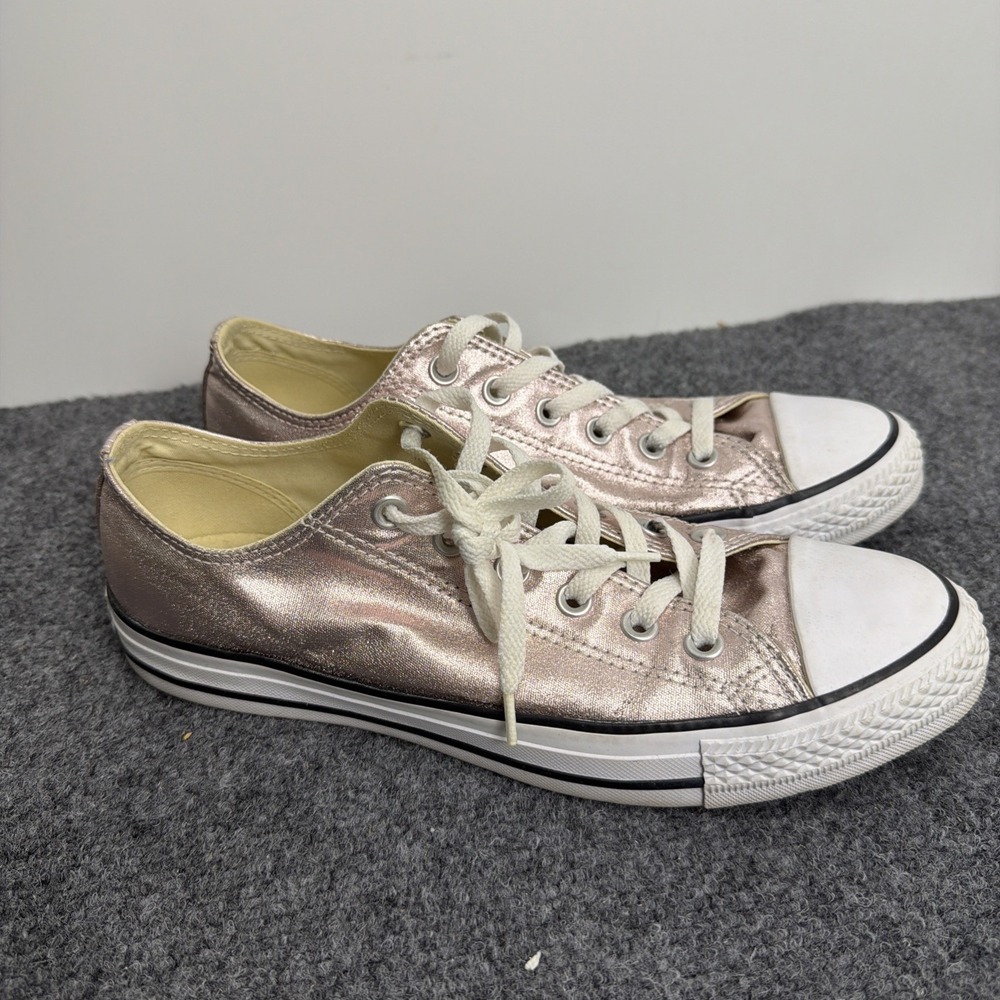 Converse All Star Chuck Taylor Womens 10 Low Rose Gold Metallic Sneaker Shoes